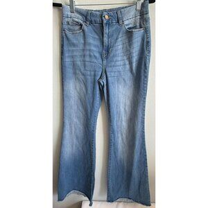 Sincerely Jules Womens Light Wash Flare Jeans 9/29 Raw Hem Butter Soft High Rise